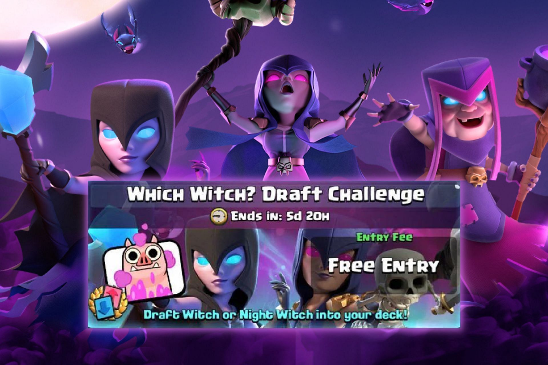 &quot;Which Witch?&quot; Draft Challenge in Clash Royale (Image via Sportskeeda)