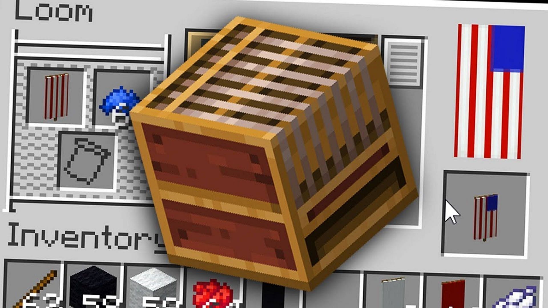 Loom Block trong Minecraft là vô giá trong việc tạo ra các thiết kế biểu ngữ (Hình ảnh qua OMGCraft/YouTube)