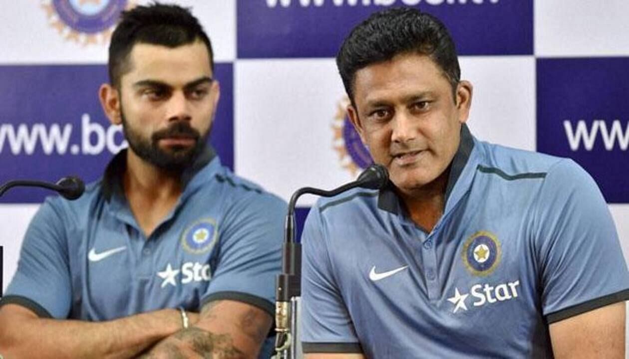 Virat Kohli (L) and Anil Kumble.