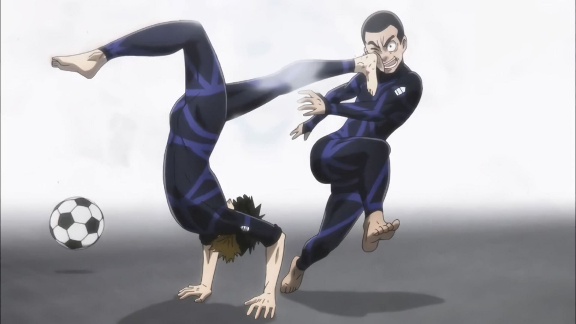 Gurimu being kicked in Bluelock episode 1 (Image via Muneyuki Kaneshiro, Kodansha)