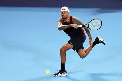 Nick Kyrgios in action at the Japan Open.