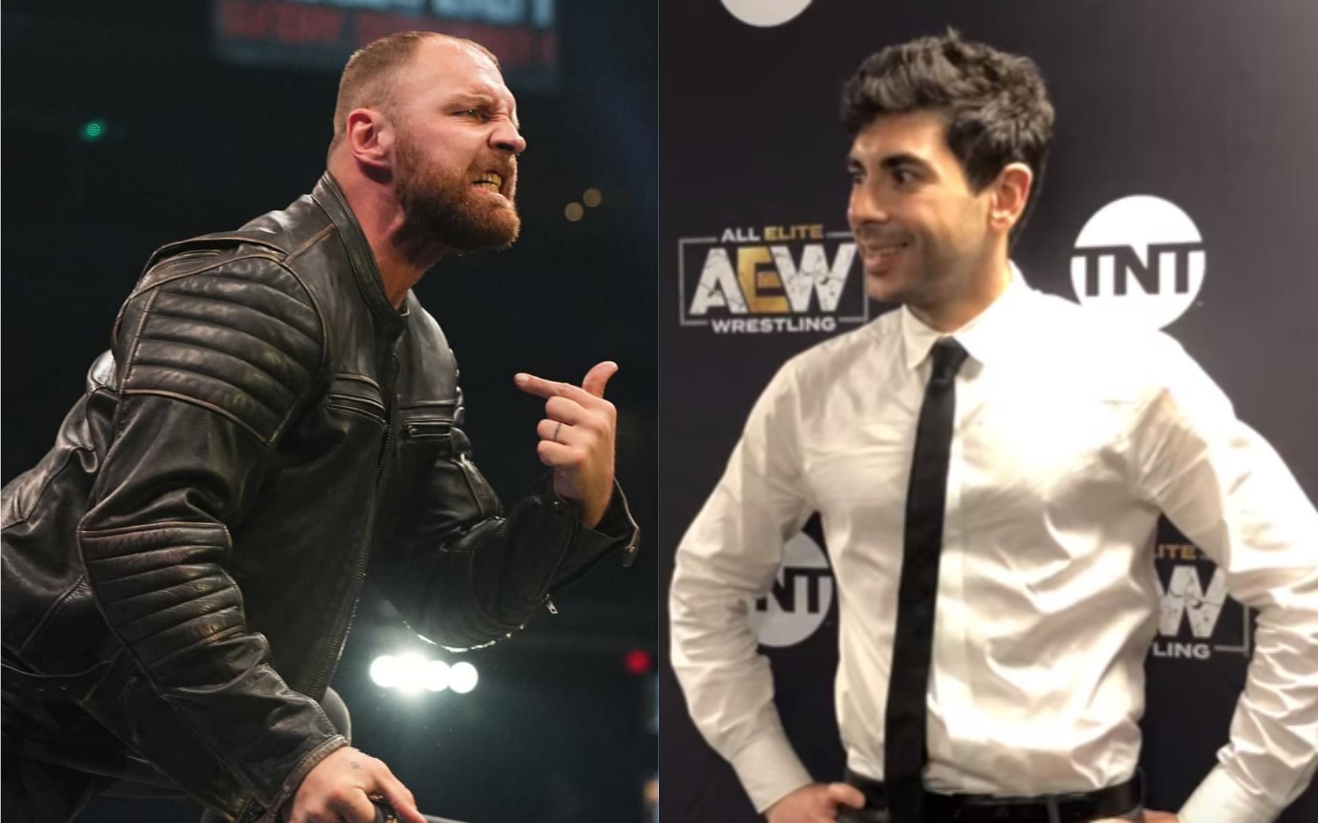 AEW World Champion Jon Moxley (left) and President Tony Khan (right).