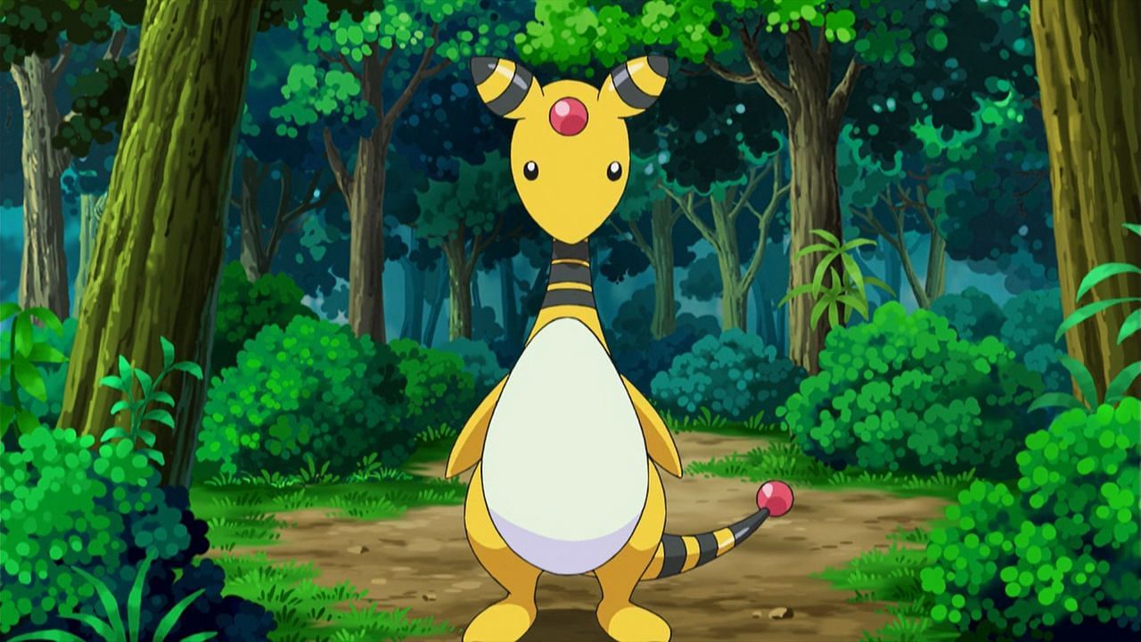 Ampharos as it appears in the anime (Image via The Pokemon Company)