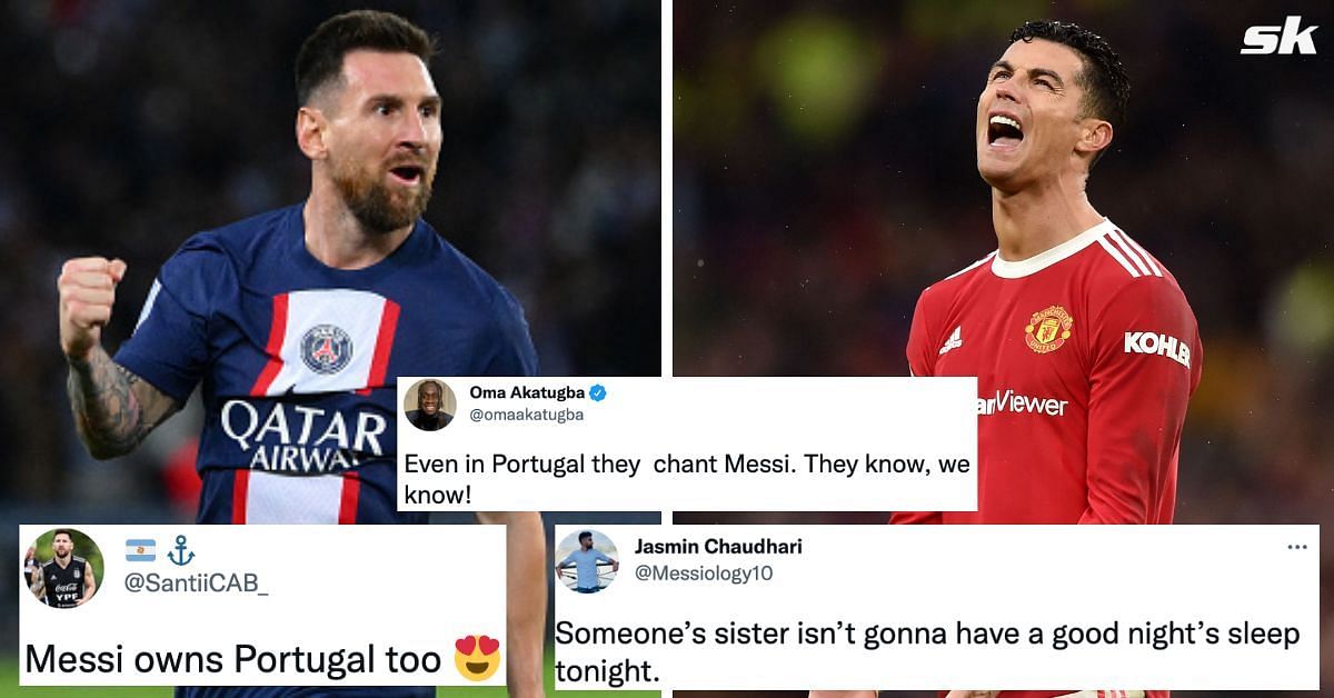Lionel Messi chants in Portugal (Cristiano Ronaldo