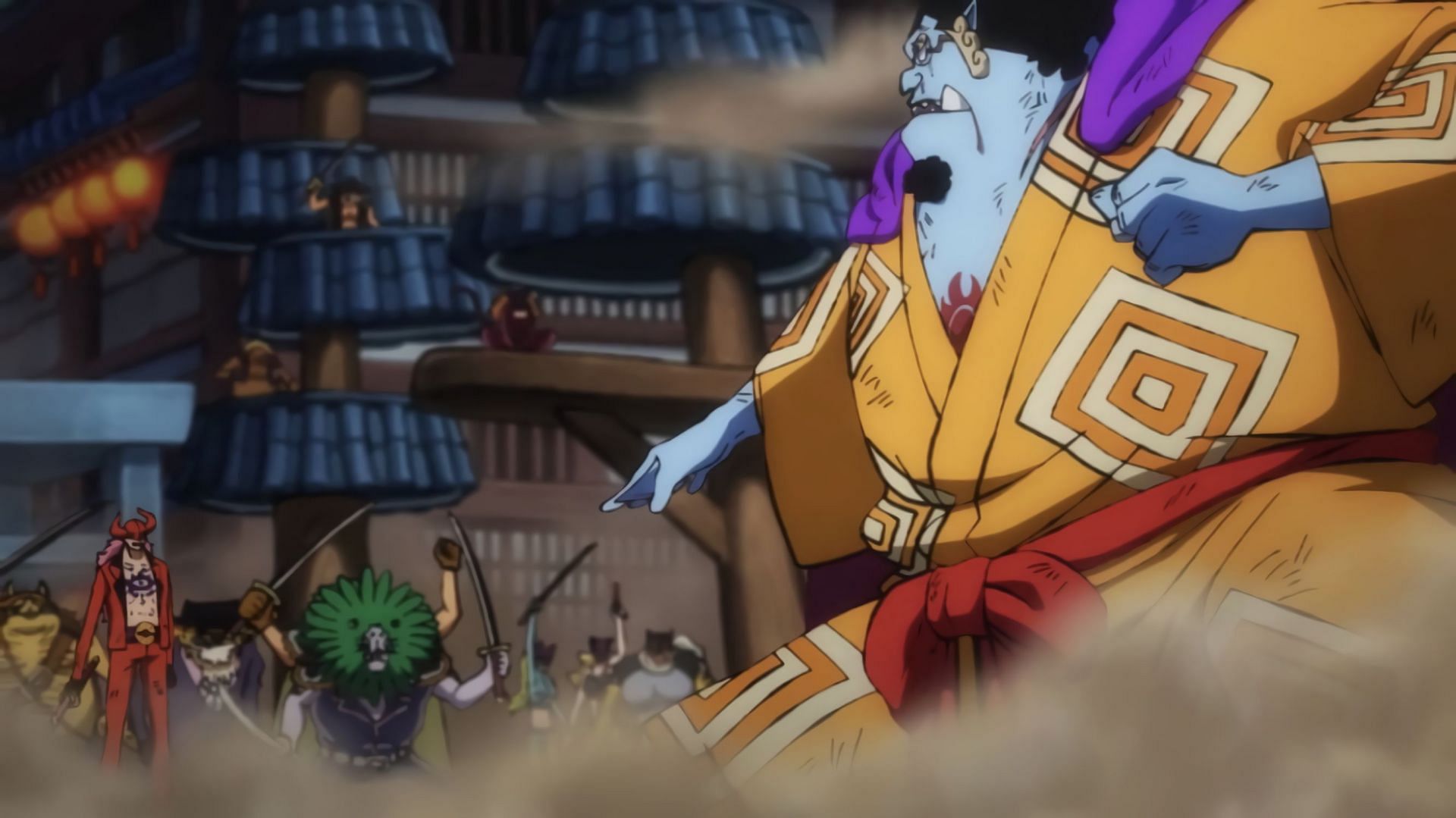 Jimbei fighitng Whose Who in One Piece episode 1038 (Image via Toei Animation)