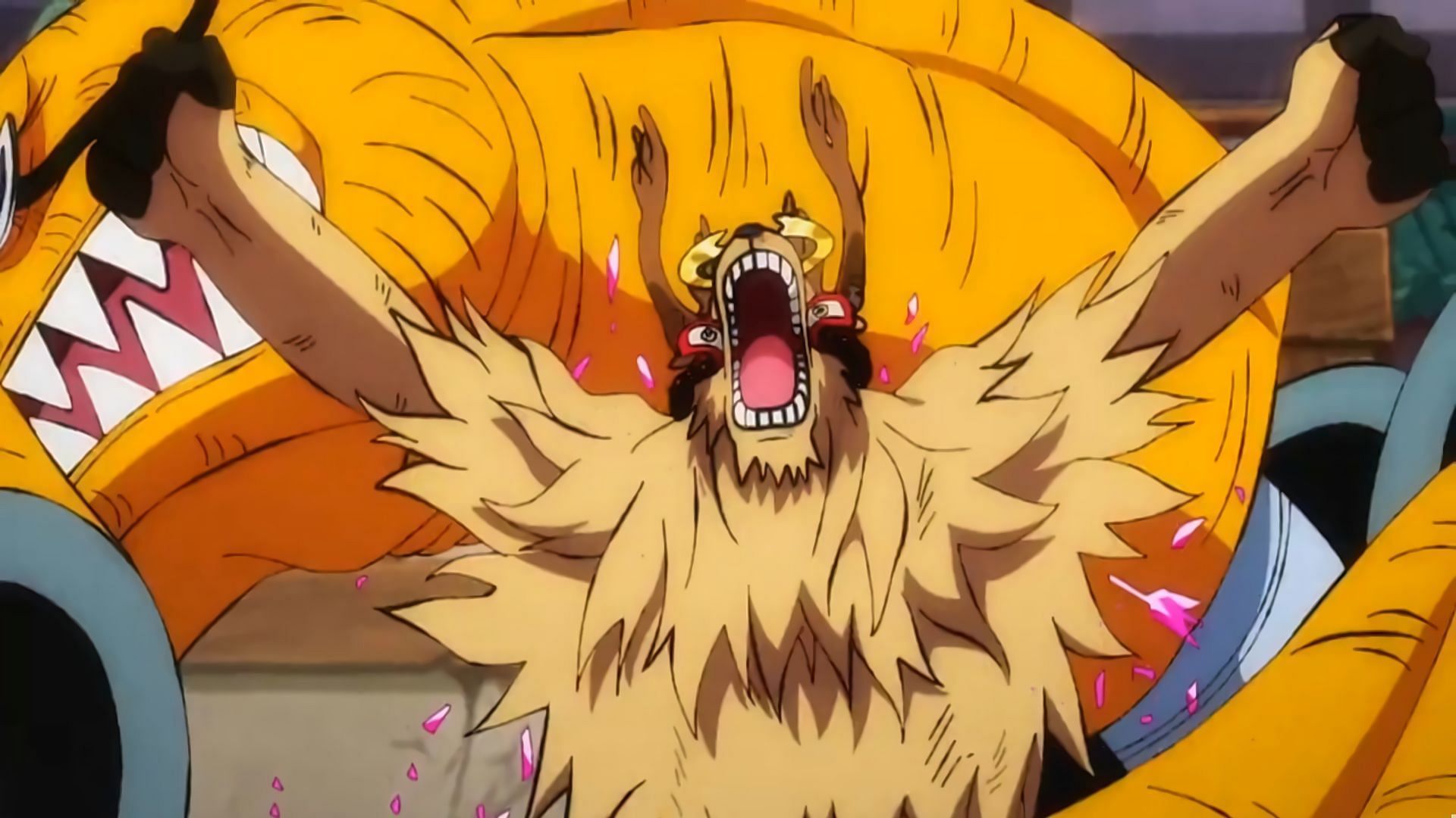 Chopper freeing himself from Queen&#039;s hold (Image via Toei Animation)