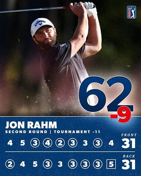 Jon Rahm tied for lead in the 2022 CJ Cup Day 2 leaderboard and Day 3