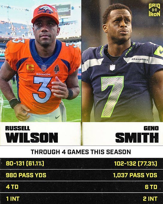 Comparing Russell Wilson vs Geno Smith stats and performance thus far in  2022 NFL season