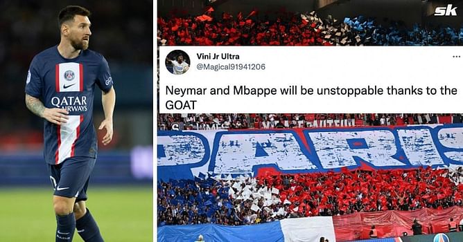 "Hat-trick incoming" "Neymar and Mbappe will thrive thanks to the GOAT" - PSG fans rejoice as Lionel Messi spearheads star-studded front 3 against Benfica