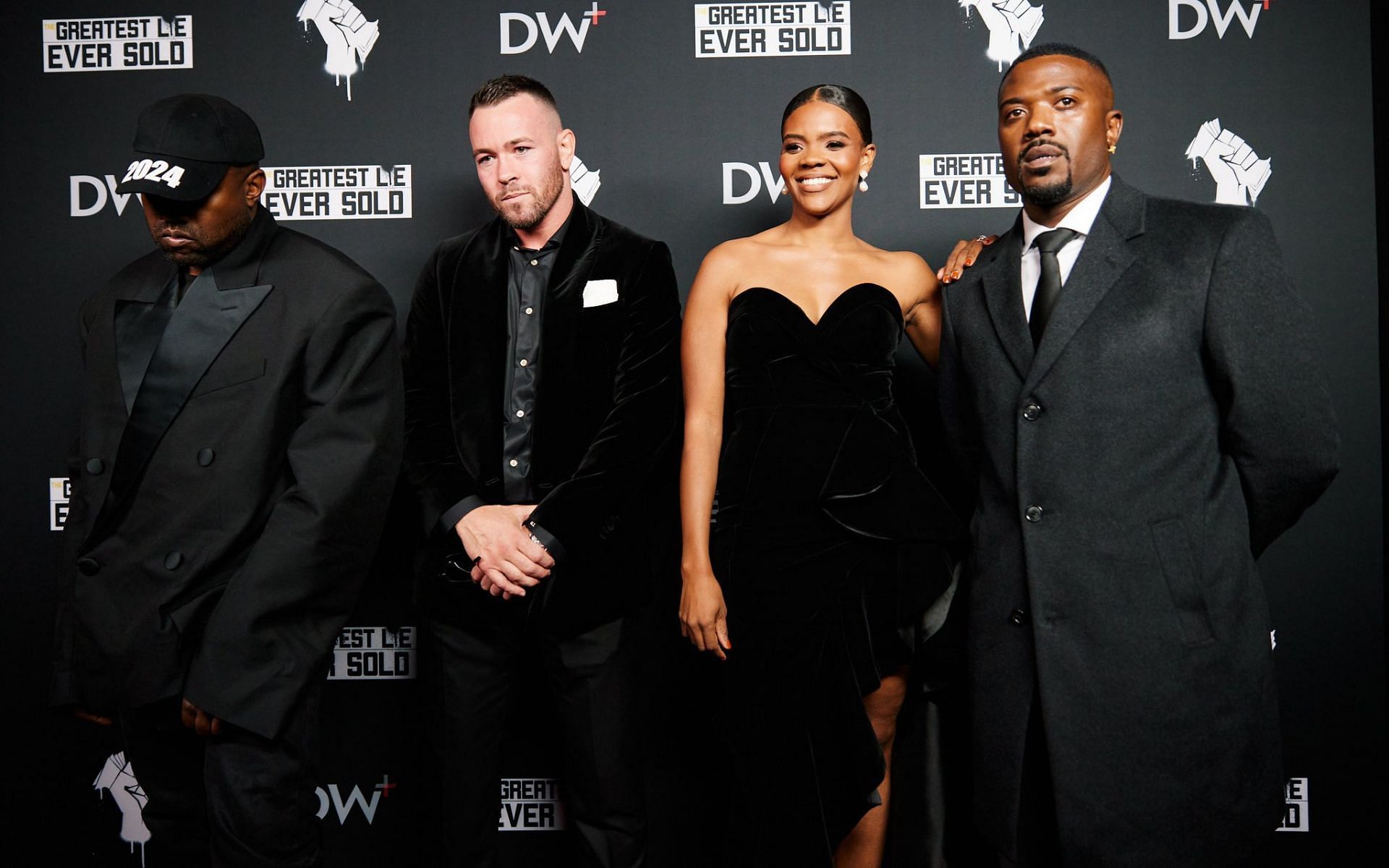 L-R: Kanye West, Colby Covington, Candace Owens, &amp; Ray J [Photo credit: @ColbyCovMMA on Twitter]