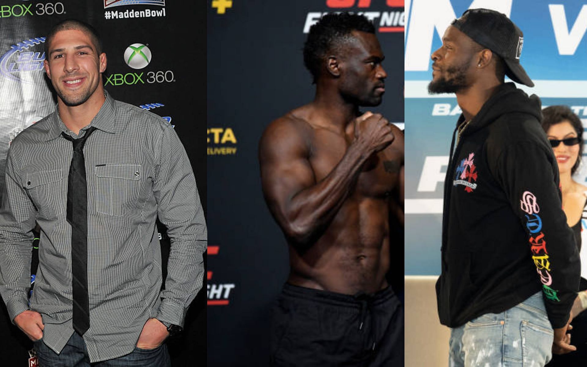From left to right: Brendan Schaub, Uriah Hall, Le