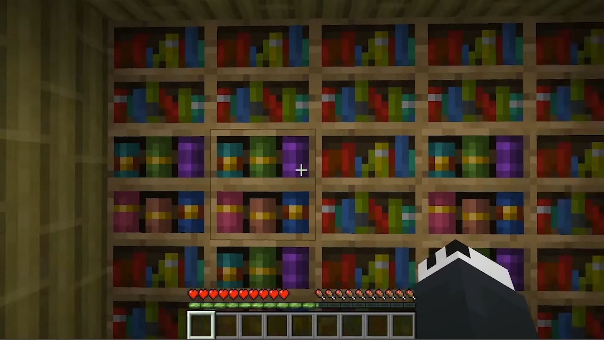 It looks quite similar to regular bookshelves, with larger books in different colors (Image via Mojang)
