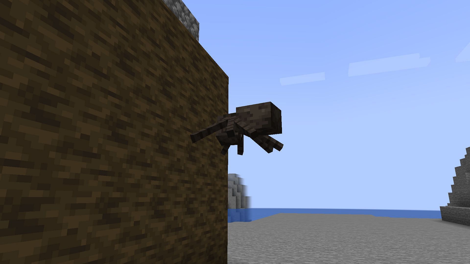 Spiders can climb most blocks vertically at a slower speed in Minecraft (Image via Mojang)