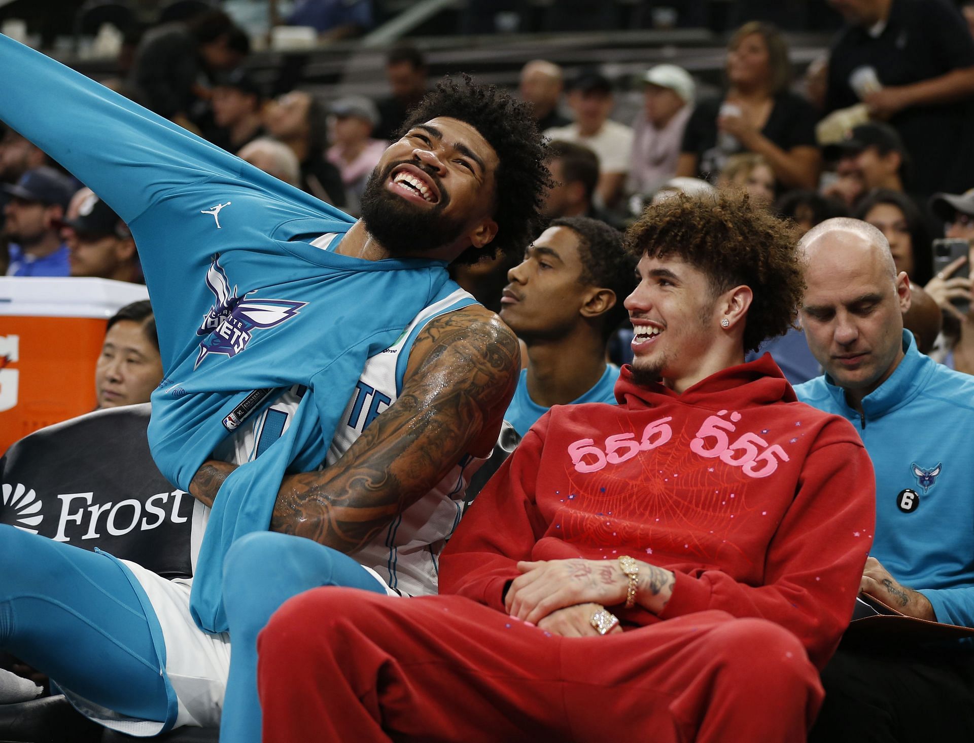 Charlotte Hornets big man Nick Richards and All-Star guard LaMelo Ball