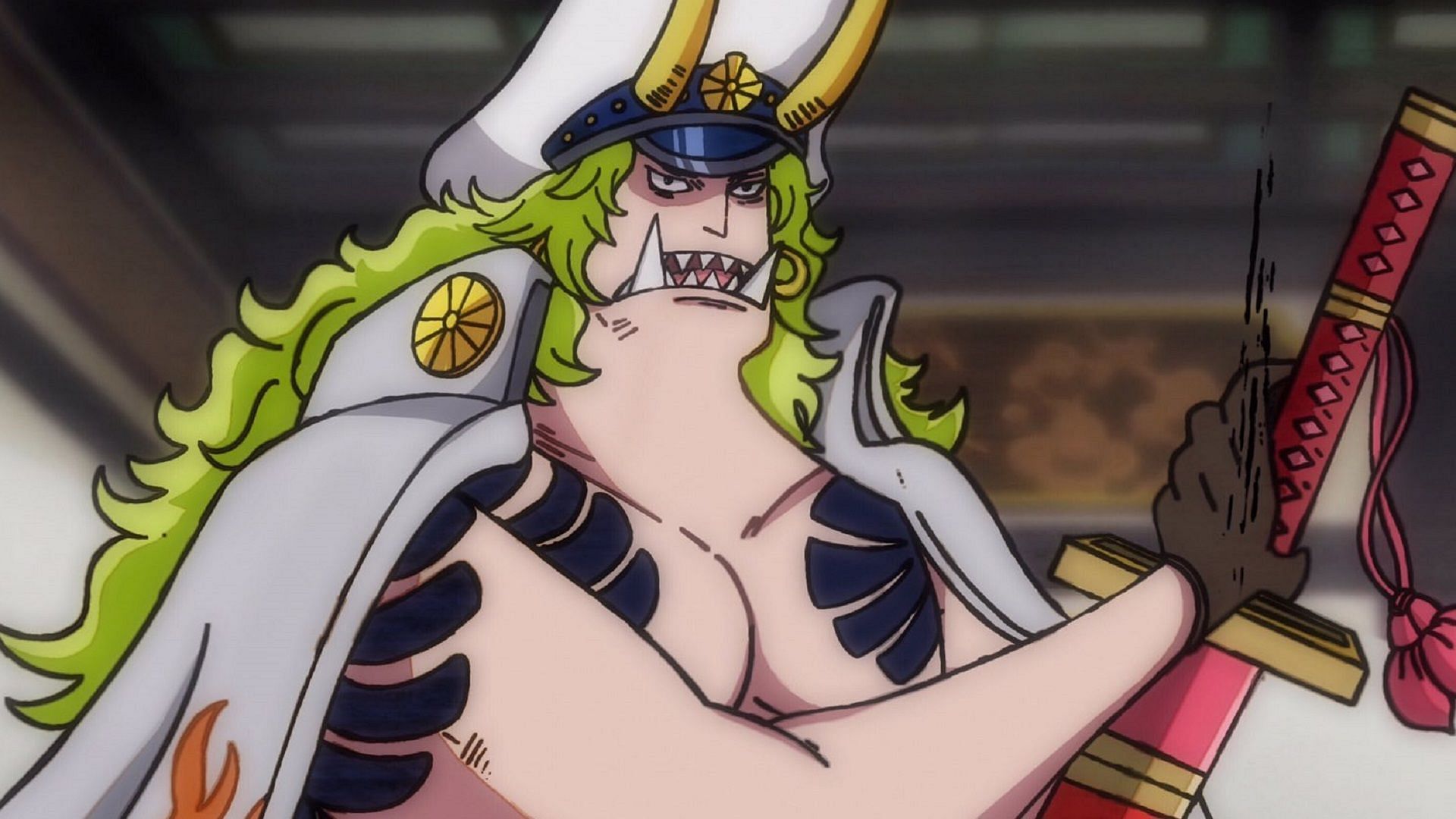 Sasaki, one of the Beast Pirates&#039; Tobi Roppo (Image via Toei Animation, One Piece)