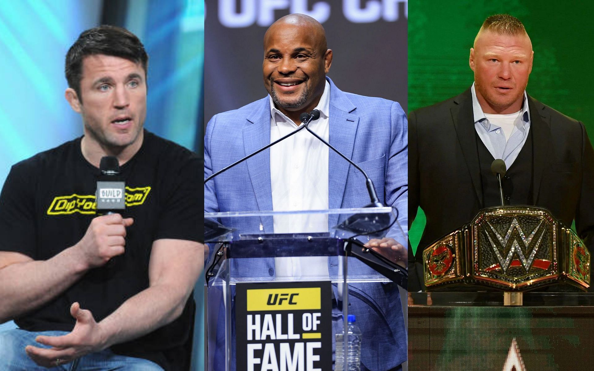 Chael Sonnen (left), Daniel Cormier (middle) and Brock Lesnar (right) 