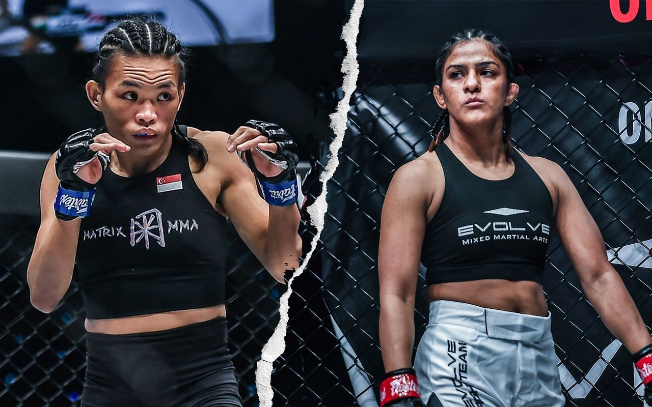 Tiffany Teo (L) was able to outgrapple a decorated wrestler like Ritu Phogat (R). | Photo by ONE Championship