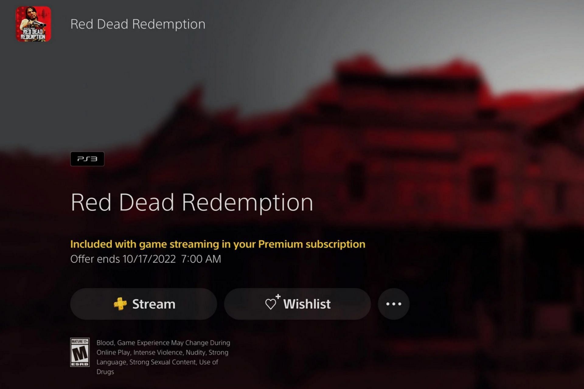 Red dead deals redemption ps now