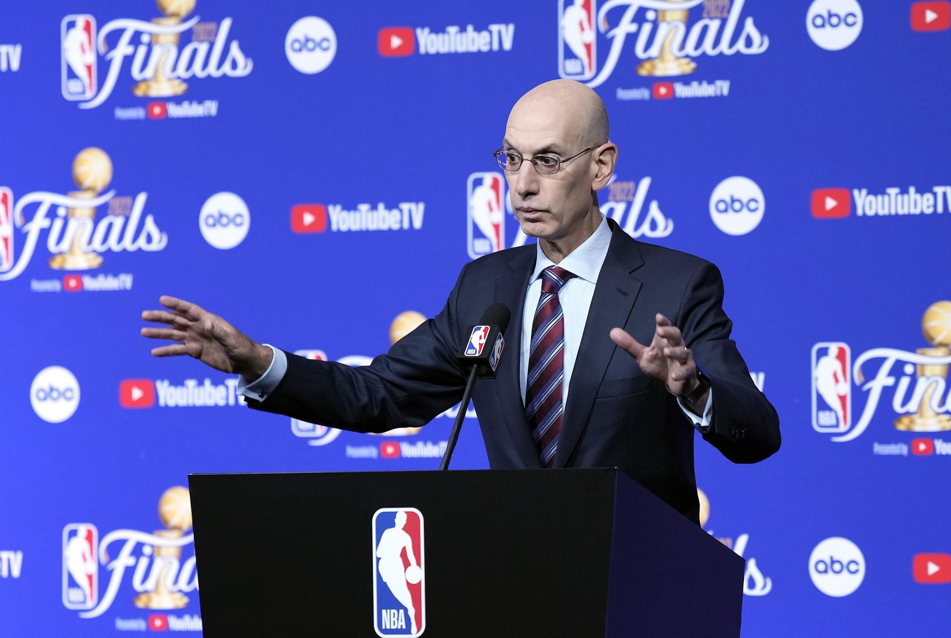 NBA commissioner Adam Silver at a press conference