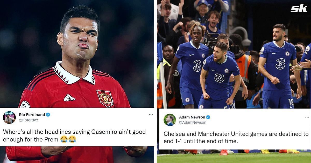 Twitter exploded as Casemiro salvaged a last-ditch draw for Manchester United against Chelsea