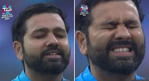 IND vs PAK 2022: [WATCH] Rohit Sharma gets extremely emotional during the national anthem on his captaincy debut at T20 World Cup