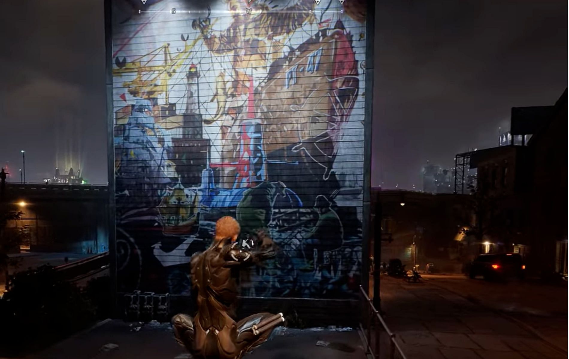 This graffiti in Gotham Knights pays homage to dock workers (Image via Batman Arkham Videos/YouTube)