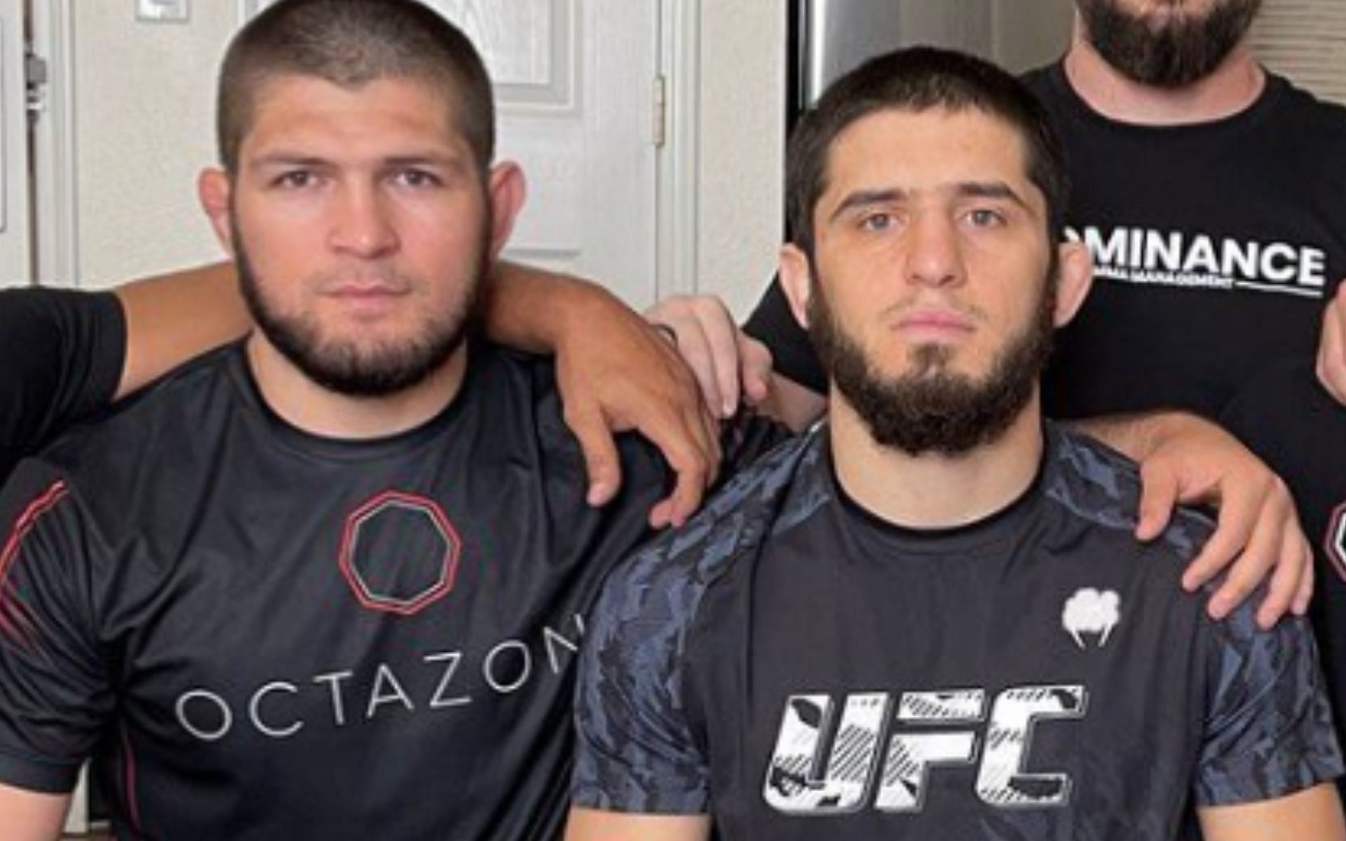 Khabib Nurmagomedov (left), Islam Makhachev (right) [Image courtesy of @islam_makhachev on Instagram]