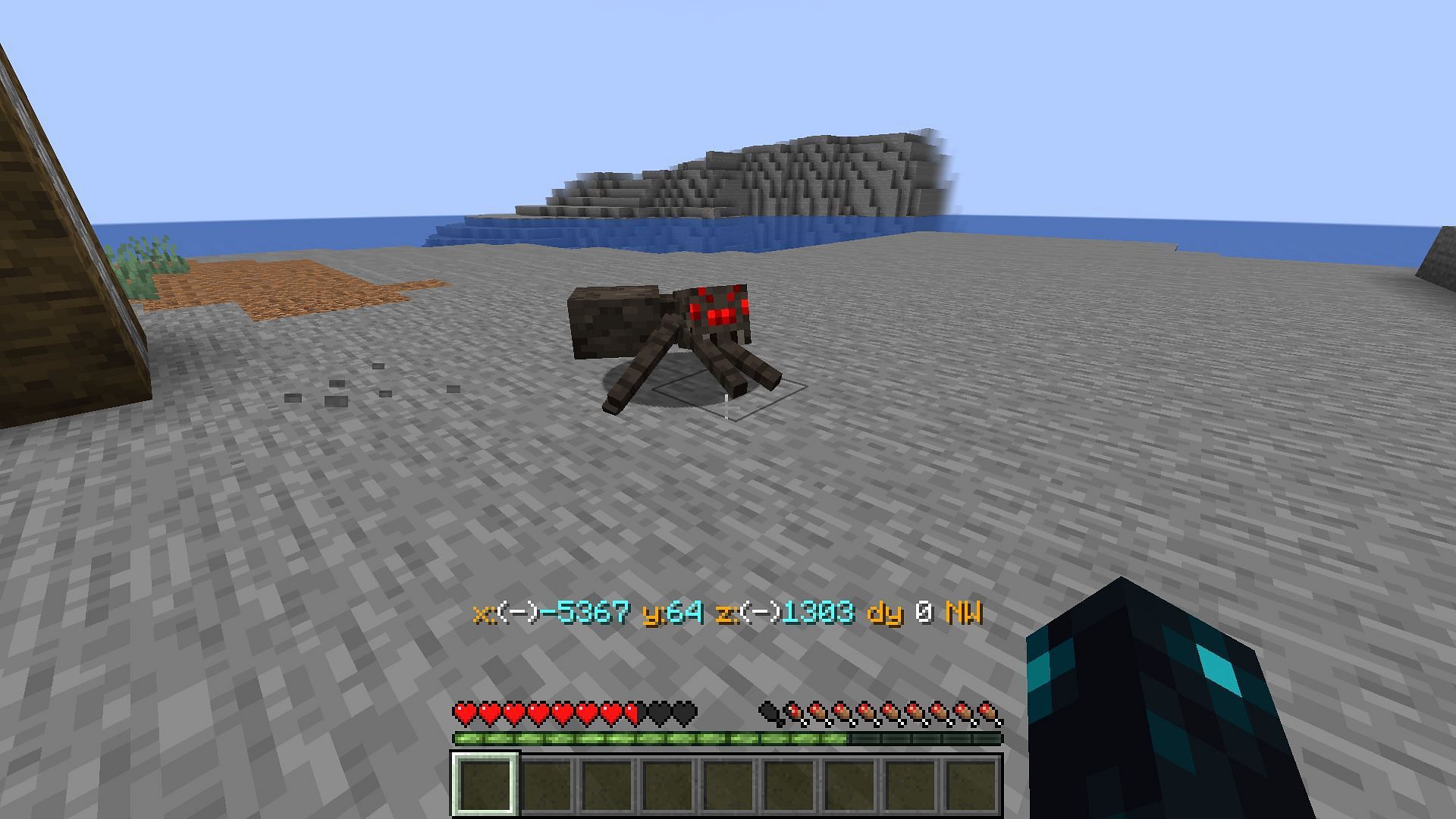 Spiders have a unique pathfinding mechanic if a player is outside their detection zone in Minecraft (Image via Mojang)