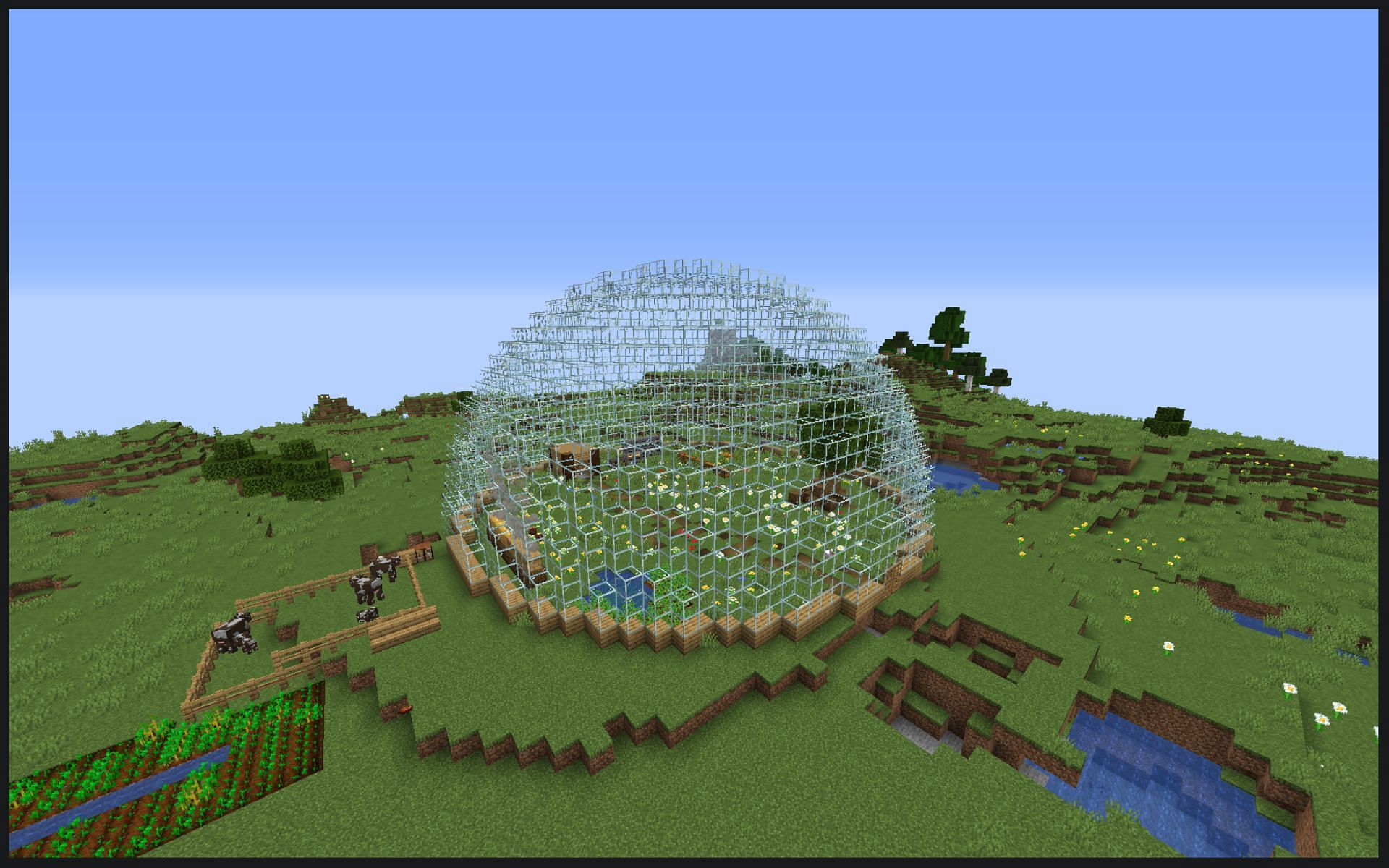 A dome in Minecraft (Image via reddit/u/Zeta090)