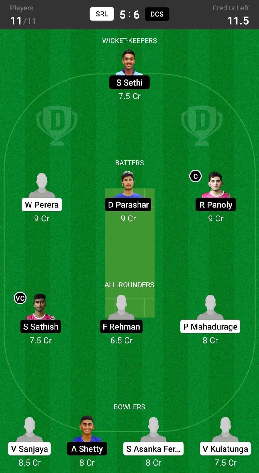 SRL vs DCS Dream11 Prediction Fantasy Cricket Tips, Today's Playing 11