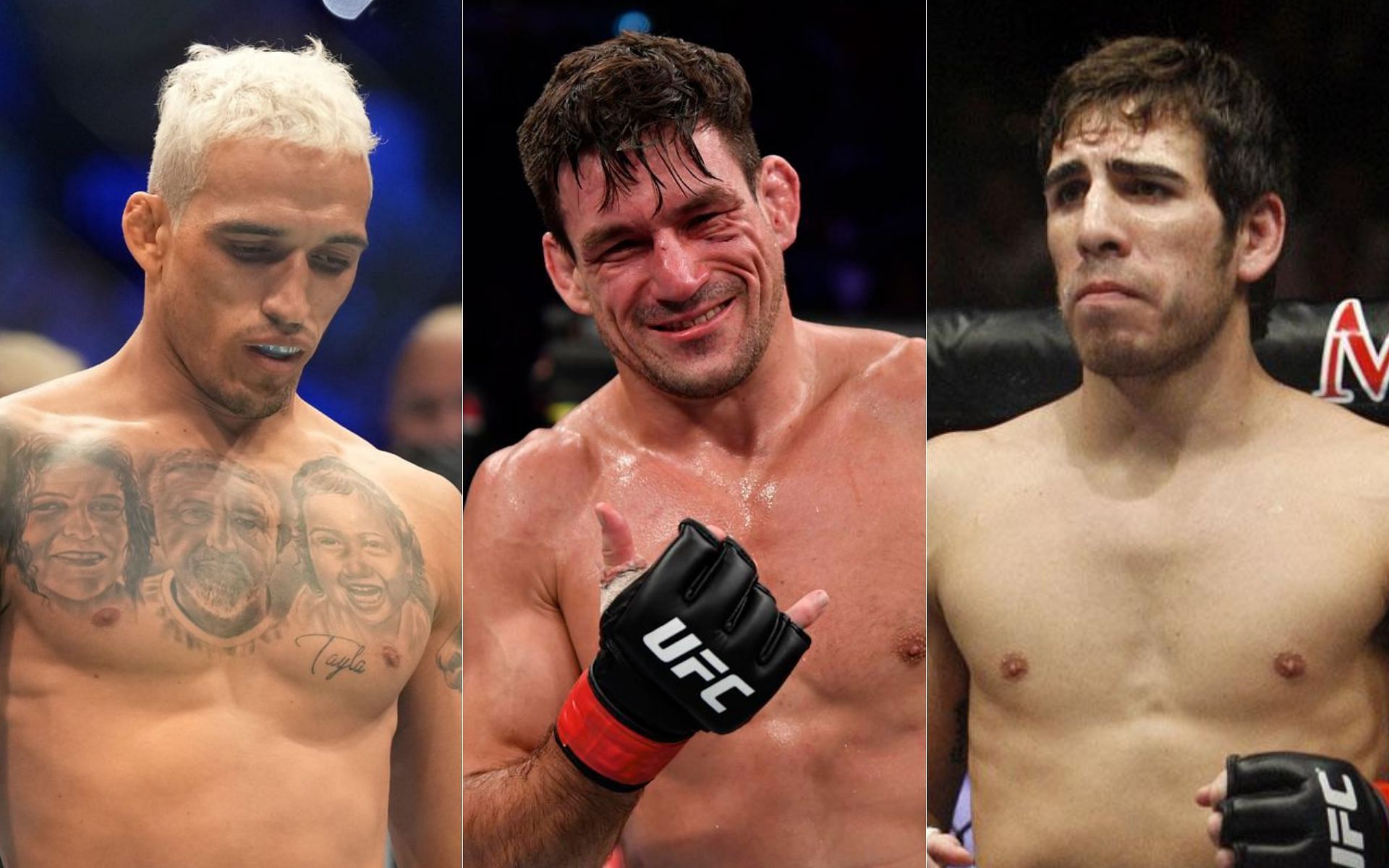 Charles Oliveira (left), Demian Maia (centre), Kenny Florian (right)