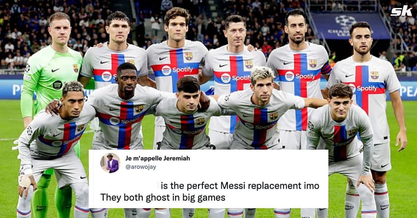 Ghosted the whole game, Can't perform in big games - Twitter fans blast  Barcelona superstar for not having any impact against Inter Milan in the  Champions League