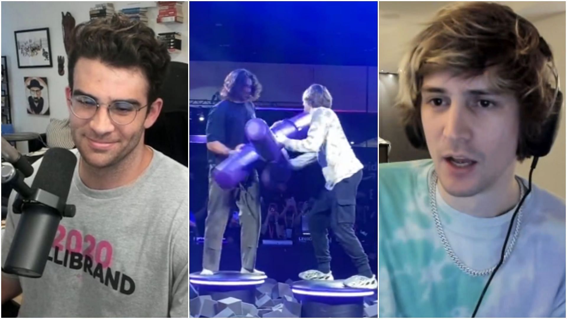 xQc and HasanAbi fight it out in foam pit (Image via Sportskeeda)