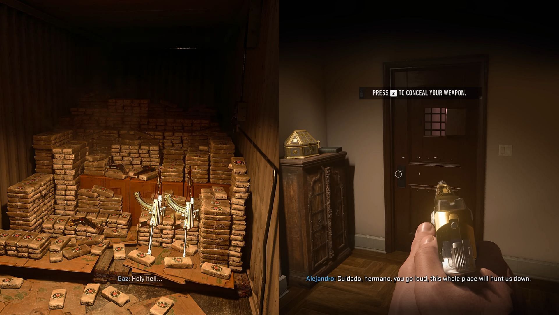 Golden guns in Modern Warfare 2 (Images via Activision)