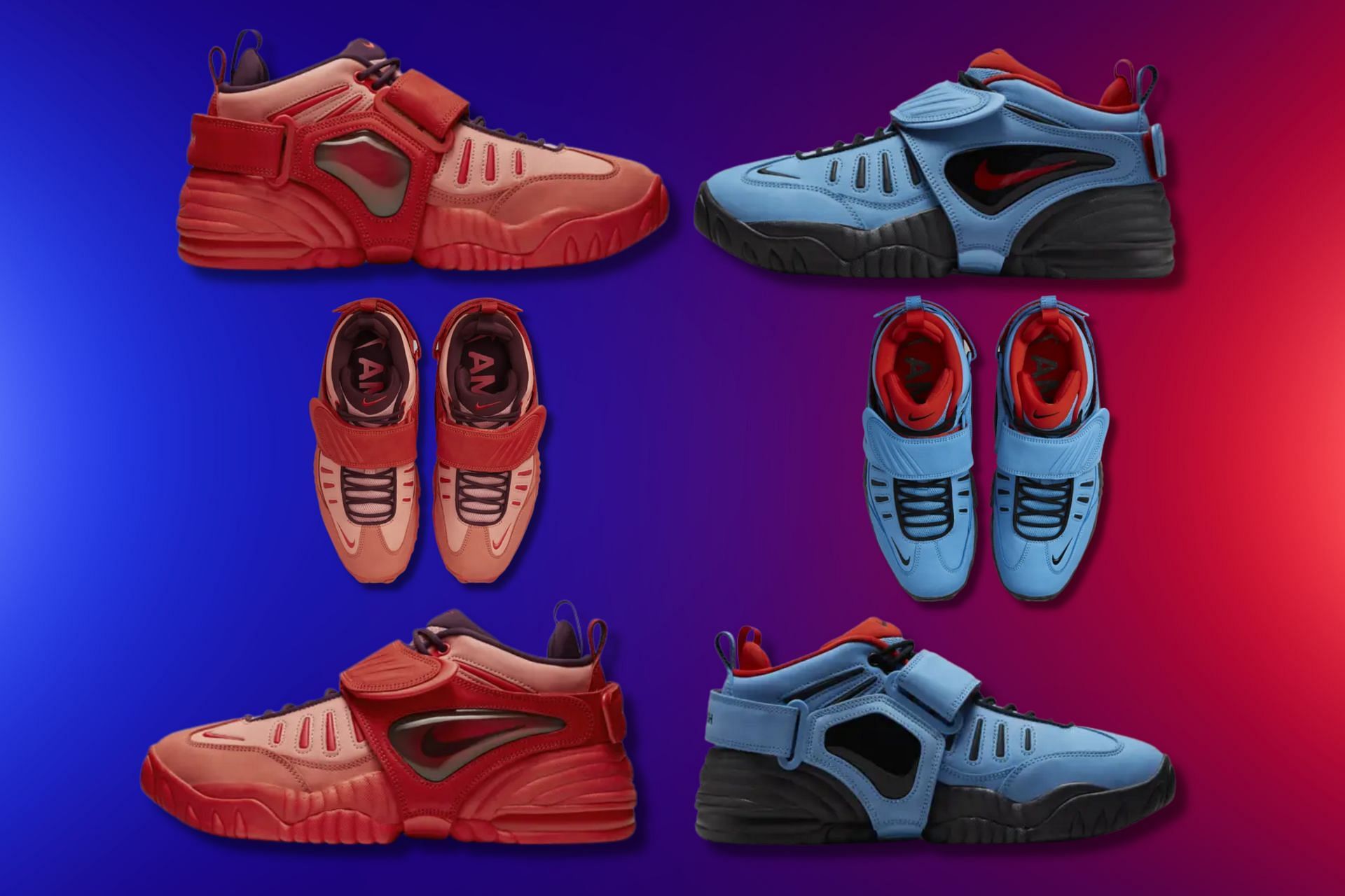 Upcoming Ambush x Nike Air Adjust Force sneakers in University Blue and Light Madder Root colorway (Image via Sportskeeda)