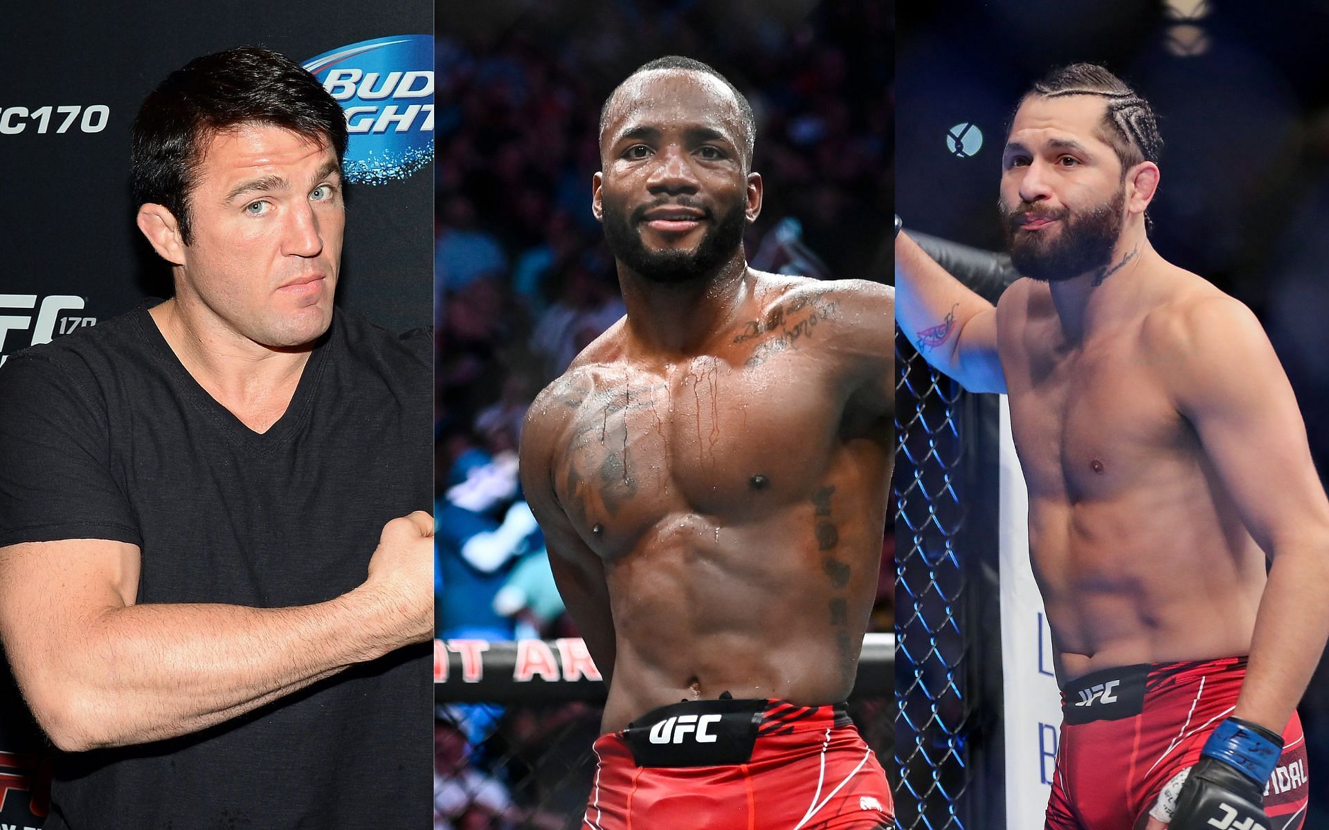 Chael Sonnen (left), Leon Edwards (center) and Jorge Masvidal (right) (Image credits Getty Images)