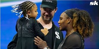 Serena Williams' husband Alexis Ohanian walks up to a delightful message written by Olympia on his work desk