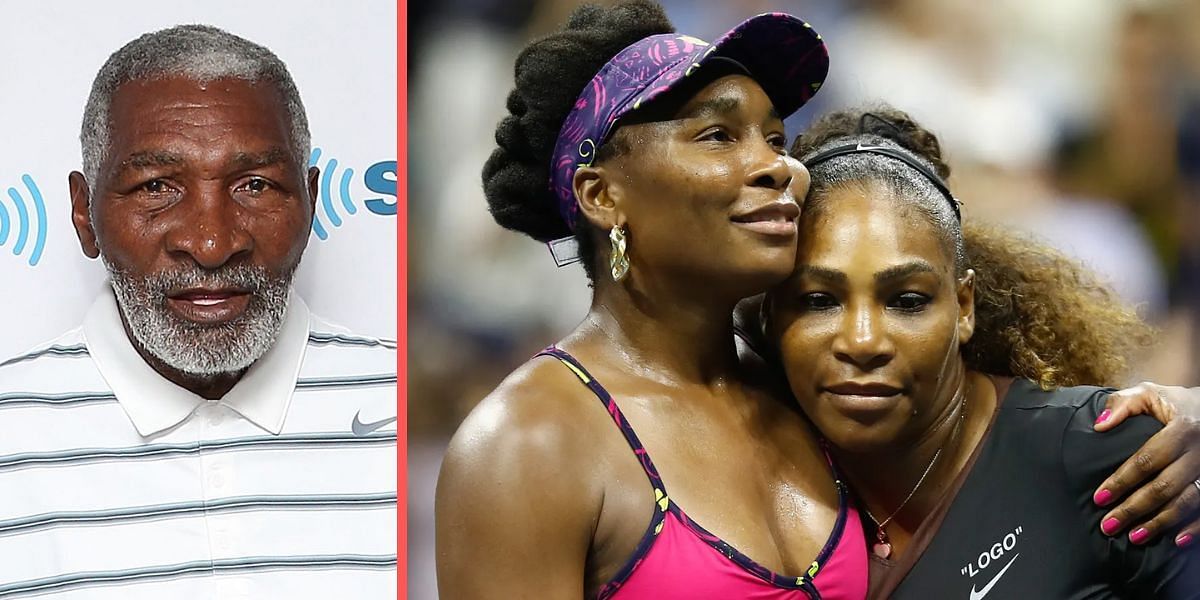 Richard Williams(L), Venus Williams and Serena Williams(R)