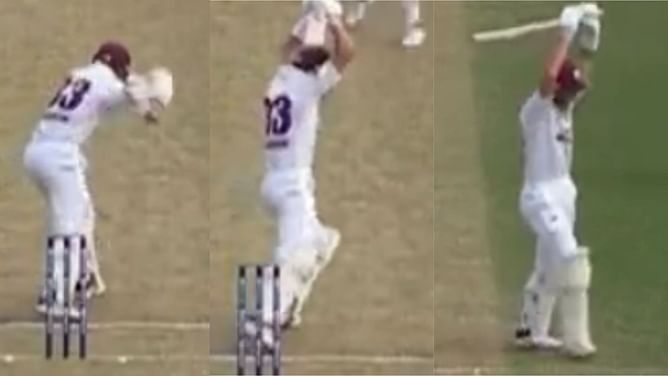 [Watch] Marcus Labuschagne walks off the field holding his leave-stance after being dismissed in Sheffield Shield encounter