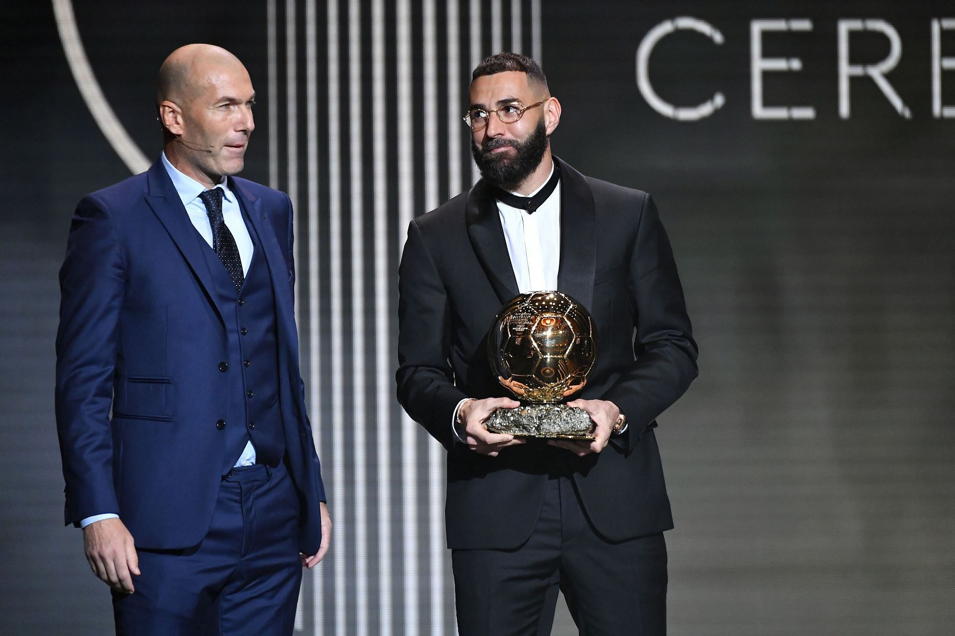 Zidane and Benzema at the Ballon d&#039;Or gala.