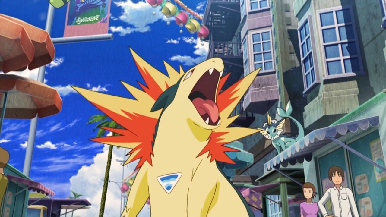 Typhlosion as it appears in the 21st Pokemon movie (Image via The Pokemon Company)