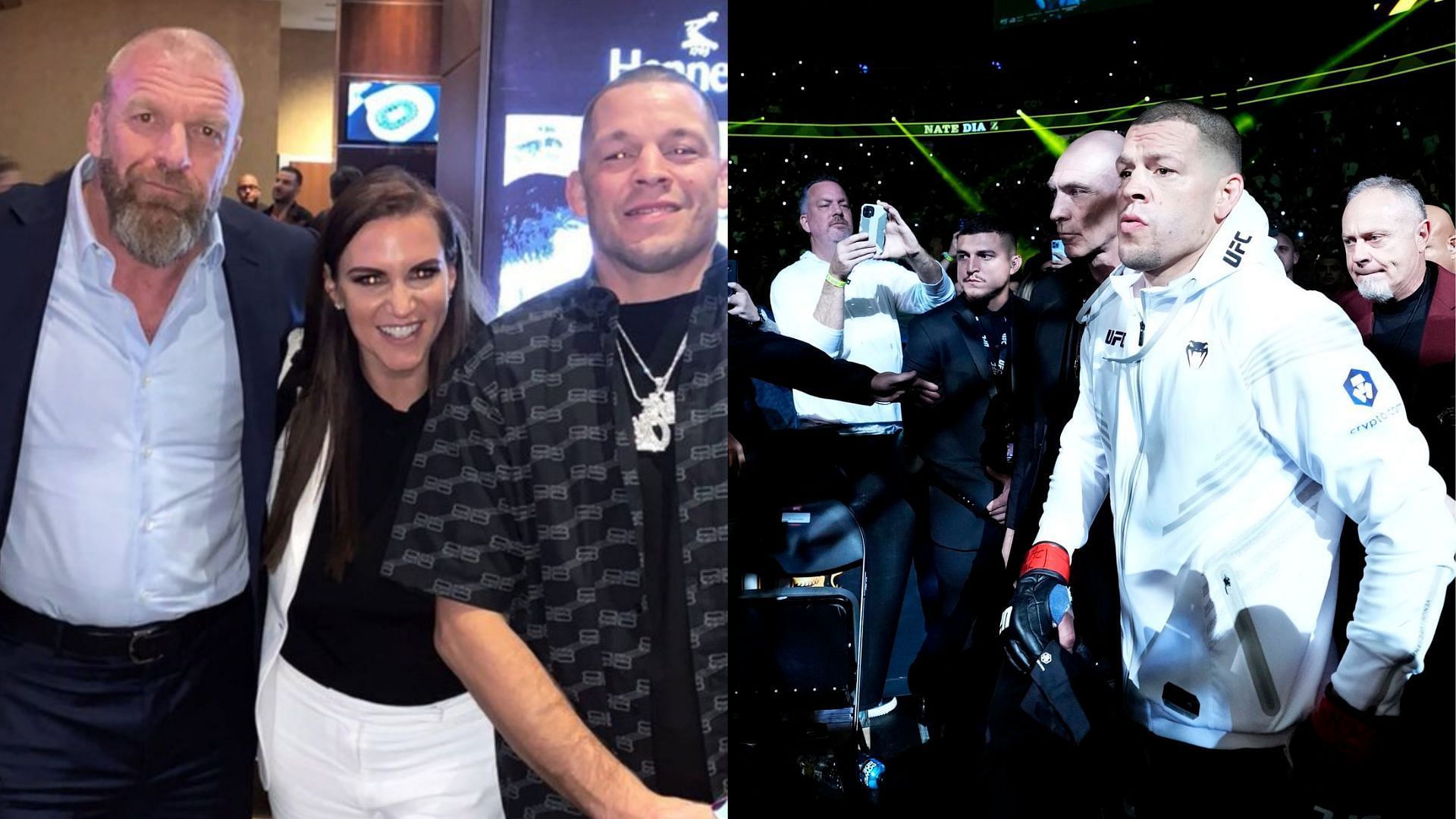 Nate Diaz was recently photographed with Triple H and Stephanie McMahon