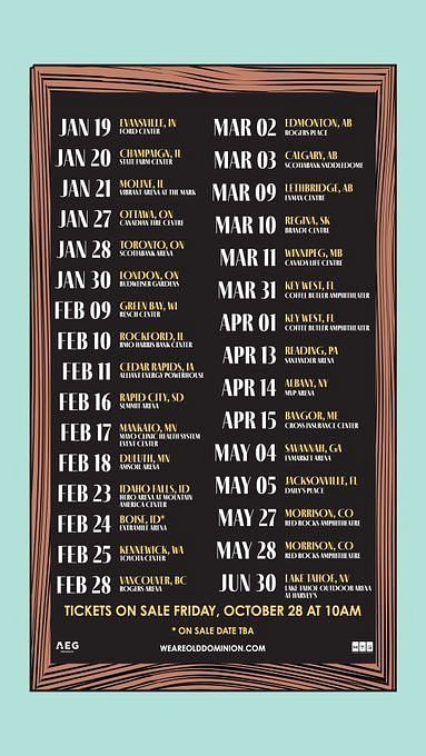 old dominion tour lineup