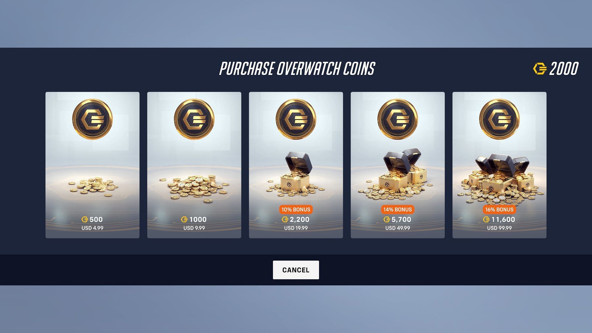 Overwatch 2 Coin packages (Image via Sportskeeda)