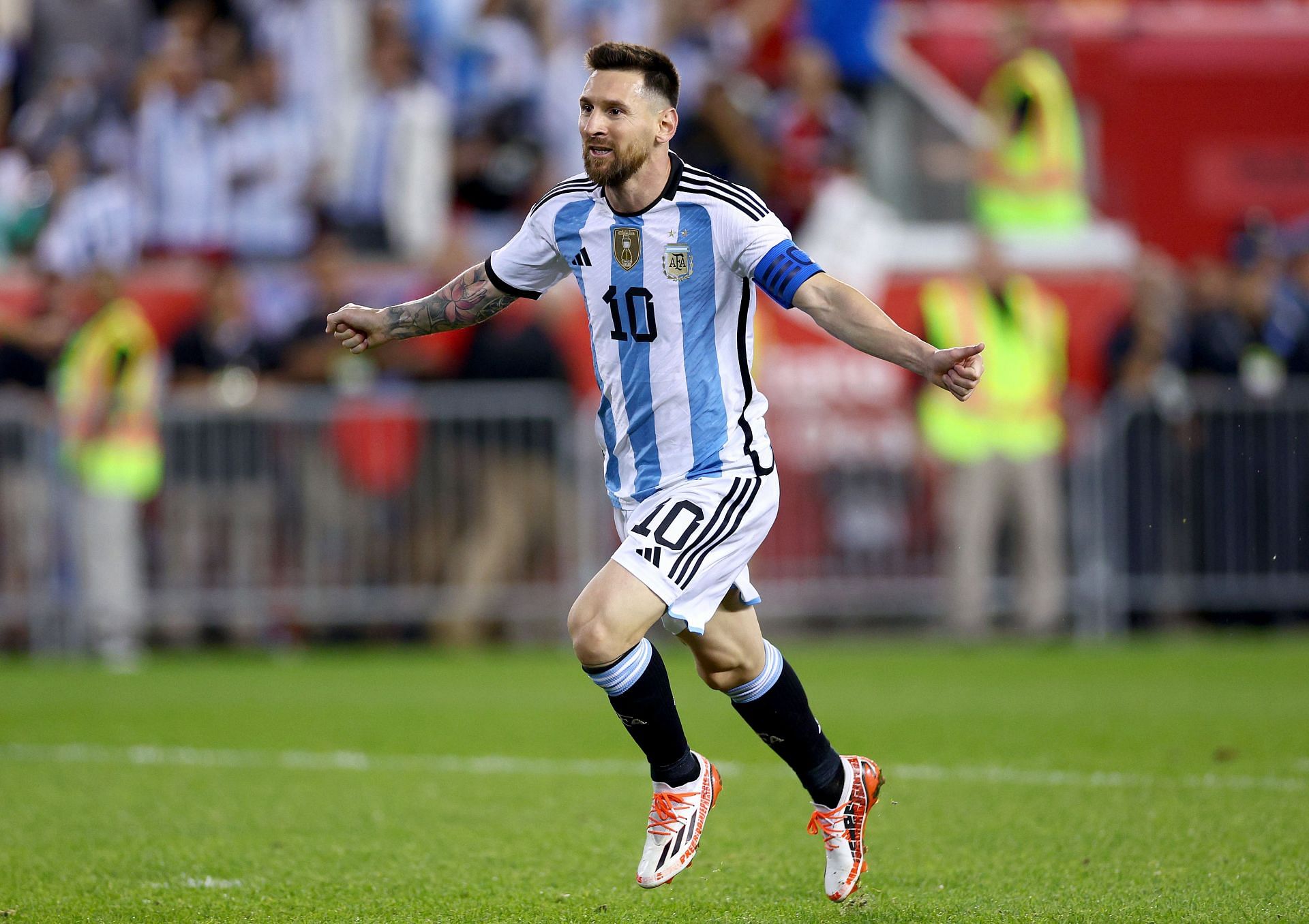 Lionel Messi in action for Argentina against Jamaica.