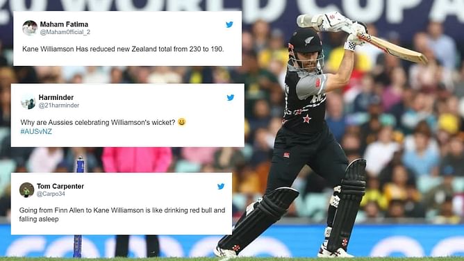T20 World Cup 2022: "Why are Aussies celebrating Williamson's wicket?" - Twitterati far from pleased with New Zealand skipper's run-a-ball knock against Australia