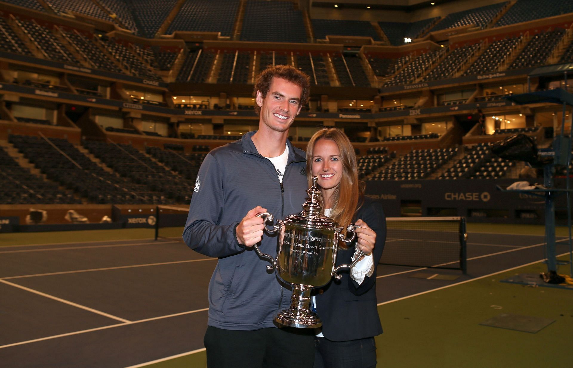 Andy Murray and Kim Sears at the 2012 US Open