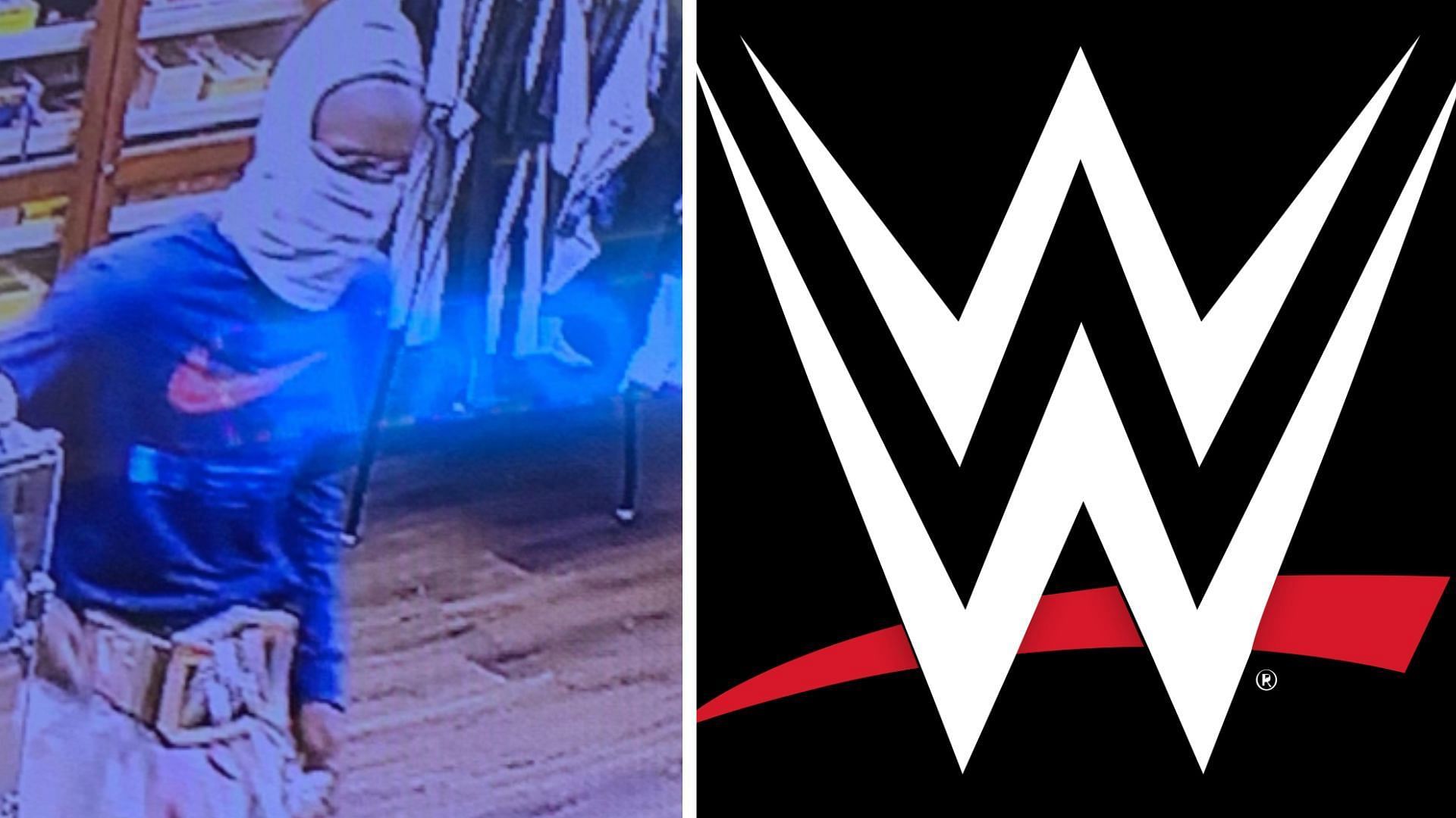 A criminal used a WWE Championship as part of his disguise during a recent theft