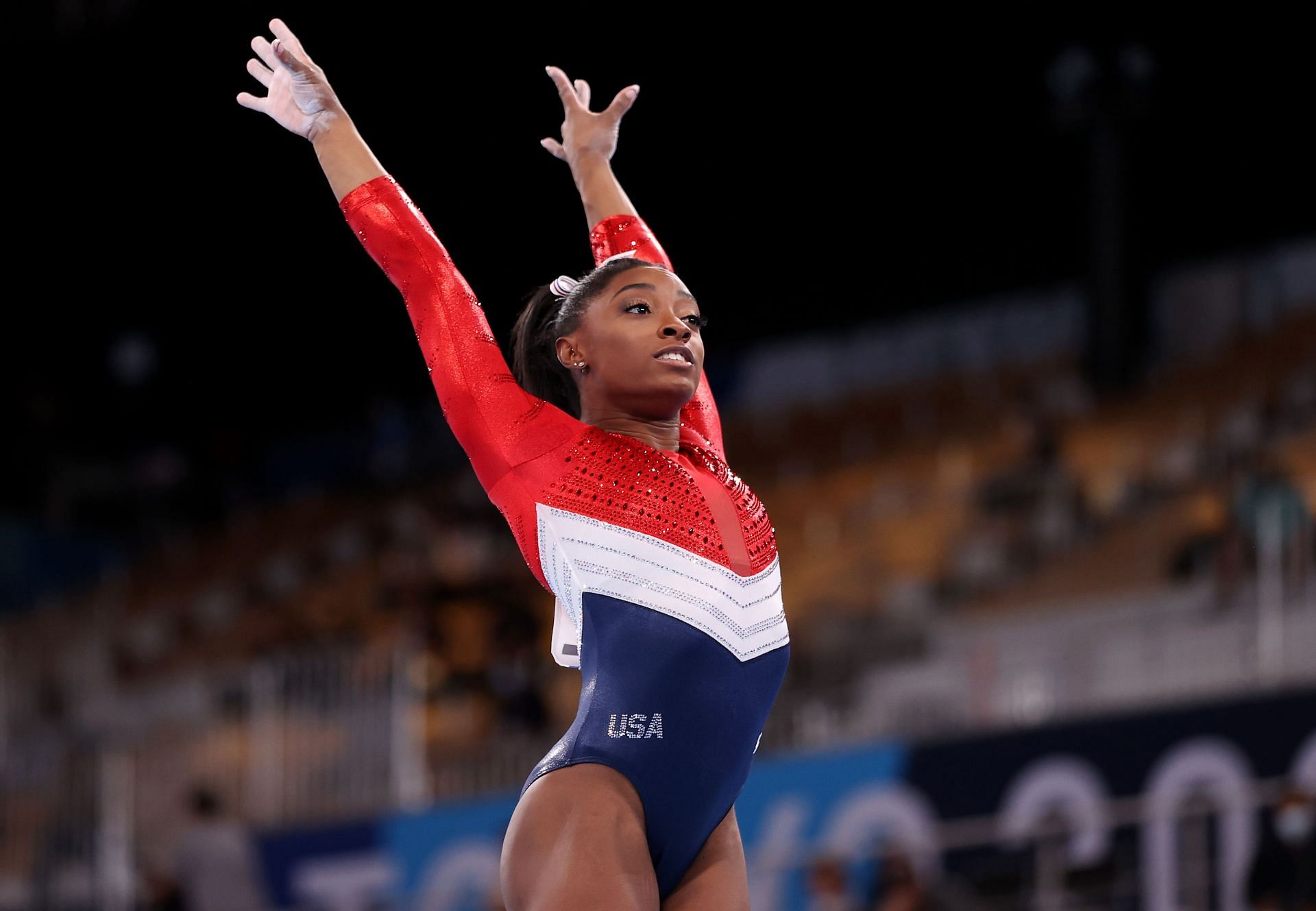 Simone Biles during the 2020 Olympics at Tokyo