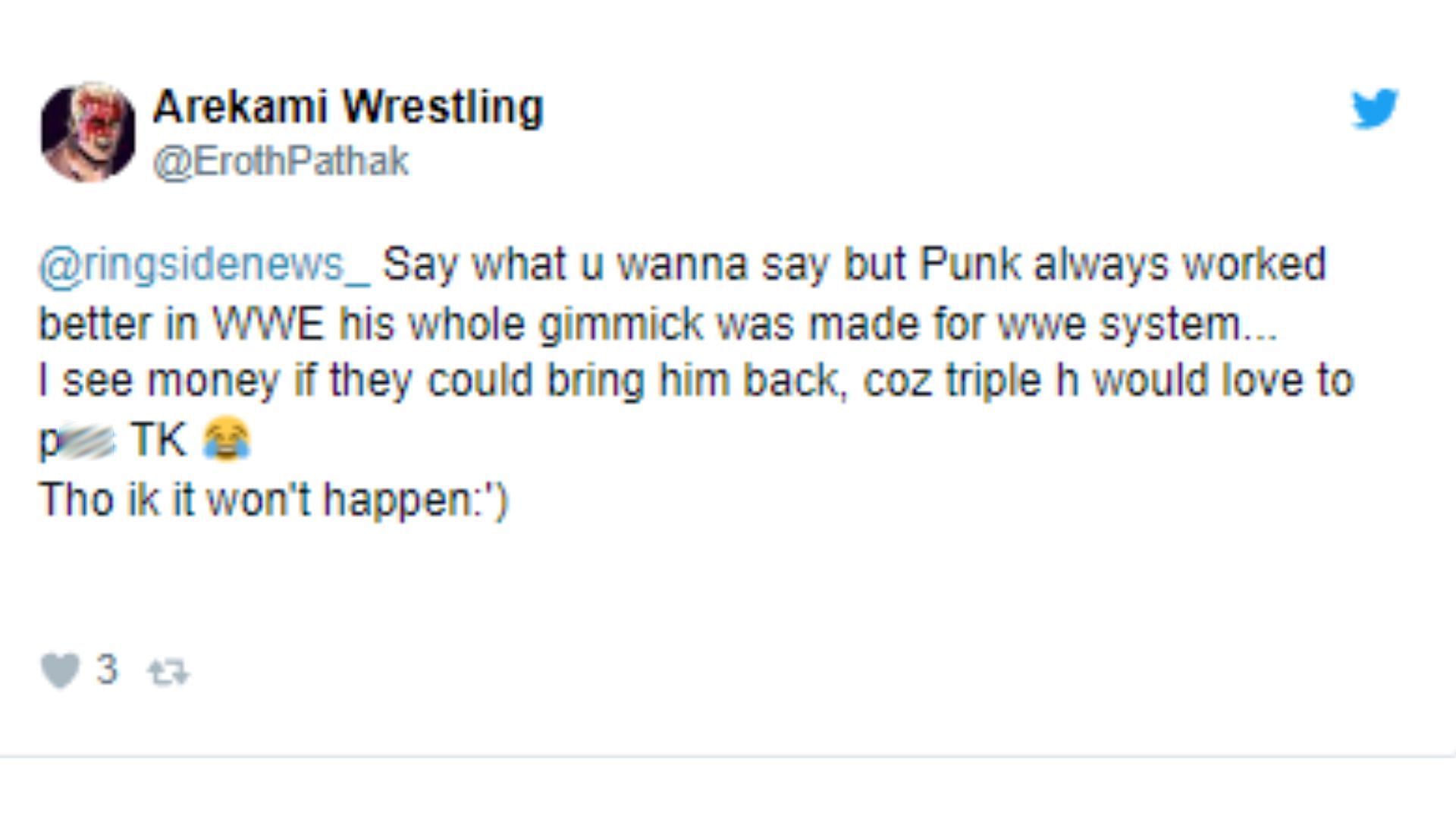 Did Punk&#039;s gimmick work better in WWE?